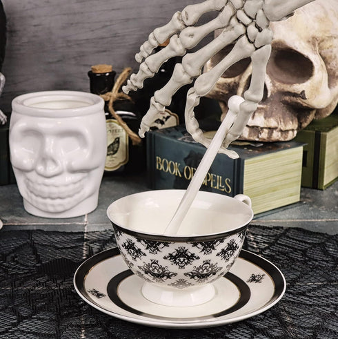 Ceramic Bone Spoons - Set of 6 - Spooky Valentines Day Gifts, Goth Valentines Day Decor - Skull Spoon, Witchy Gifts, Goth Gifts For Women, Spooky ...