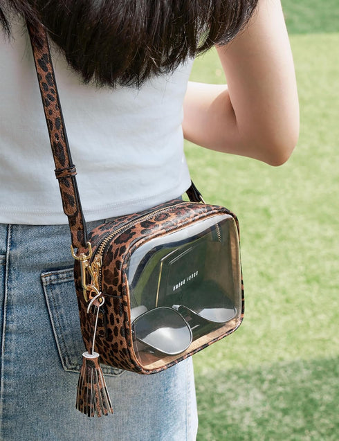 Clear Bag Stadium Approved, PVC Clear Crossbody Purse Small Clear Crossbody Bag with Adjustable Shoulder Strap...