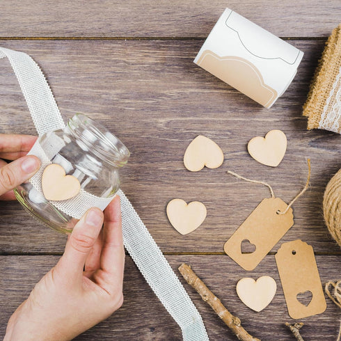 Kate Aspen Wooden Hearts for Guest Book (Set of 75) Wedding Guestbook Alternative Drop Box Hearts, Unfinished Wood Shapes for Crafts...