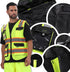 JKSafety Hi Vis Reflective Safety Vests for Men Women High Visibility Vest with Pockets Mesh Fabric Construction Safety Apparel Neon Vest for Work...