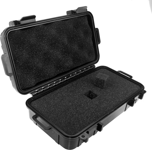 8'' Small Case with Pluck Customizable Foam Insert - IP67 Waterproof Hard Carrying Case for Portable Electronics, Protect Phone, Tools and Glass A...