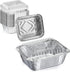 Fit Meal Prep 50 Pack Small Aluminum Foil Pans with Clear Lids, 1 lb 5 x 4” Disposable Tin Foil Baking Pans, Durable Foil Food Containers Freezer ...