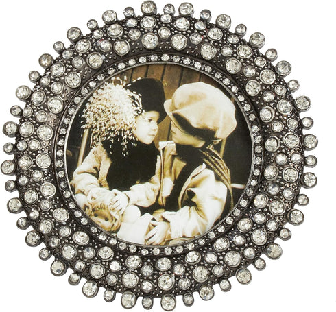 SARO LIFESTYLE Round Jeweled Photo Frame...