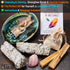 Perfect Unity Smudging Kit - 2 White Sage Smudge Sticks + 2 Palo Santo Sticks + Abalone Shell Bowl + Rose Quartz Crystal | Healing Incense for Cle...