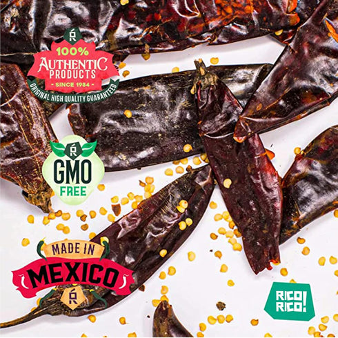 Dried Chile Peppers Bundle (12 oz Total) - Ancho, Guajillo and Arbol Chiles - The Spicy Trio - Great For Mexican Recipes - In Resealable Bags by R...