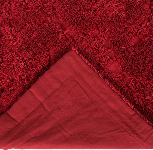 Better Trends Burgundy Euro Sham 100% Cotton Chenille Bedspread Sham, Soft and Cozy Tufted Tumble Dry (26x26 Euro Sham) Ashton Collection...