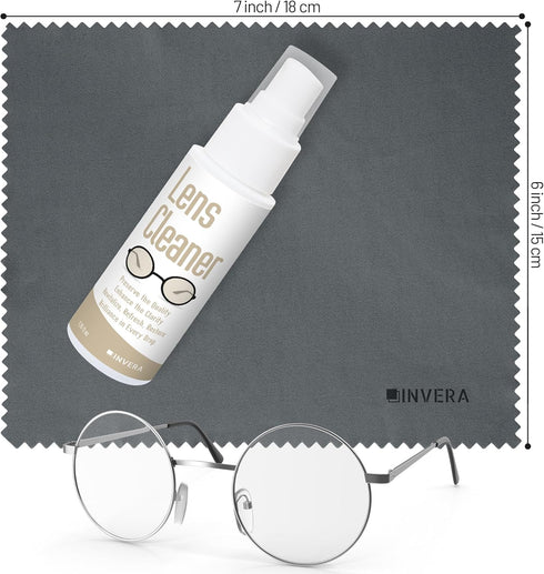 Eyeglass Cleaner Spray with Microfiber Cloth Kit, Lens Cleaner for Eyeglasses, Sunglasses, Camera Lenses & Electronic Screens, Gentle, Odor-Free, ...