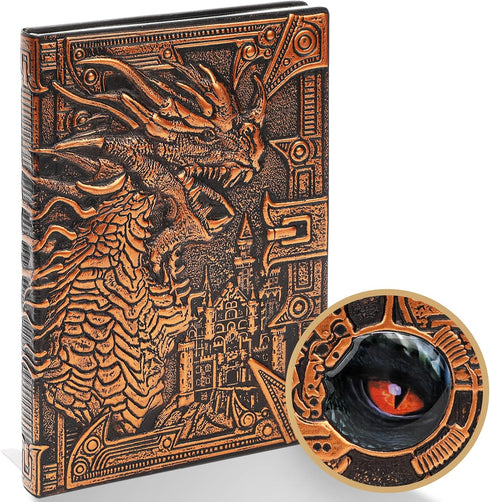 3D Dragon DND Journal Writing Notebook, Fantasy D&D Leather Journal Book for Dungeons and Dragons Gifts Nerdy DM & Players RPG Lovers Accessories,...