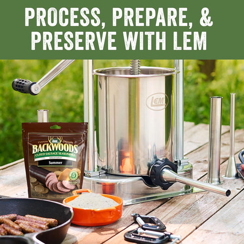 LEM Products Backwoods Reduced Sodium Summer Sausage Cured Sausage Seasoning, Ideal for Wild Game, Seasons Up to 5 Pounds of Meat, 4.1 Ounce Packe...