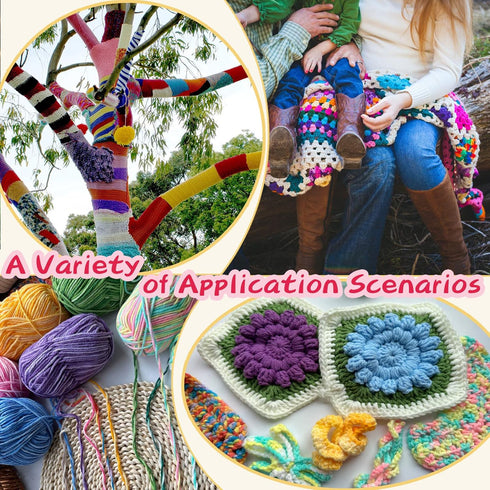 3 Pcs Pack with 5-Ply Acrylic Yarn, 3 Balls of 4.8Oz/135g Soft 3mm Medium Thick Colorful Yarn for Crocheting Knitting, 260 Yds/240m Crochet Blanke...