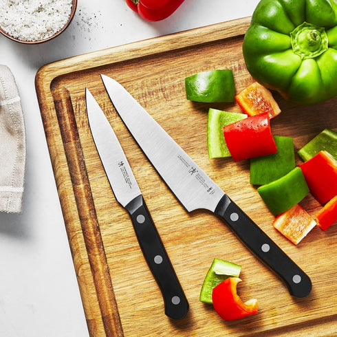 HENCKELS Solution Razor-Sharp 2-Piece Compact Chef Knife Set, German Engineered Knife Informed by over 100 Years of Mastery, Black...