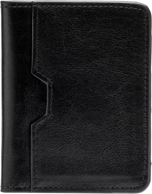 Leather Minimalist Wallet for Men, Credit Card Holder?Thin Bifold Wallet, Front Pocket Wallet, Small Card Case, Slim Wallet,Father's Day Gift (BLA...