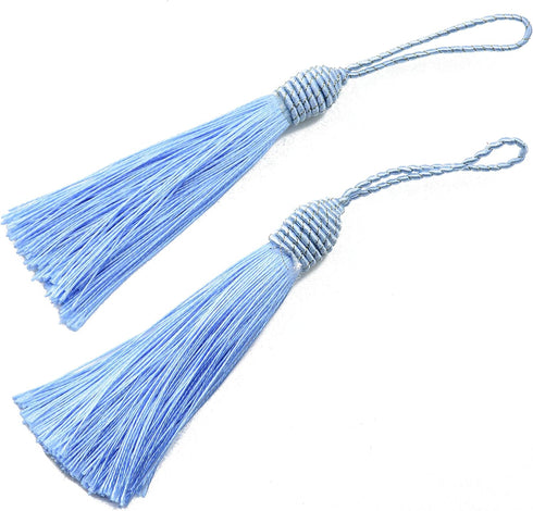 20pcs 15.5cm/6 Inch Silky Floss Bookmark Tassels with 2-Inch Cord Loop and Small Chinese Knot for Jewelry Making, Souvenir, Bookmarks, DIY Craft A...