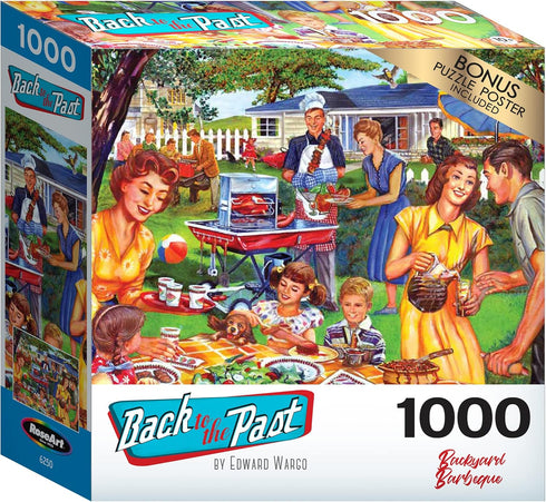 RoseArt - Back to The Past - Backyard BBQ - 1000 Piece Jigsaw Puzzle for Adults...