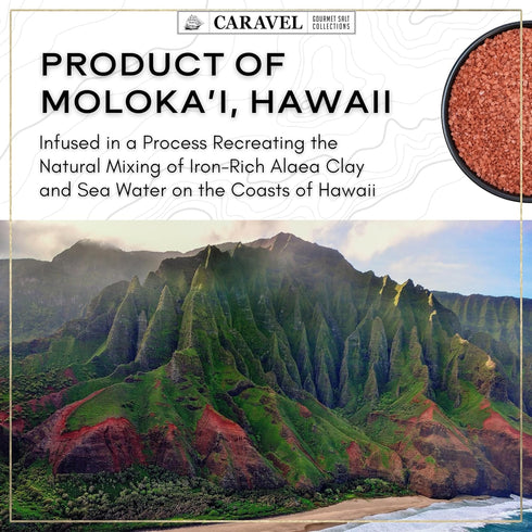 Pacific Sea Salts 2-pack - Hawaiian Alaea Red & Black Lava - Infused With Baked Red Alaea Clay & Activated Charcoal - Flavorful, Mineral-Rich - Ko...