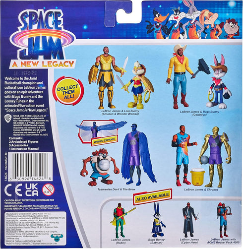 Moose Toys Space Jam: A New Legacy - 2 Pack - On Screen Team Up - Lebron James (Amazon) & Lola Bunny (Wonder Woman), Multicolor, (14624)...