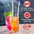 Bendable Straws with Straw Covers Cap - 11 inch Long Flexible Straws - Bendy Drinking Straws Reusable with Covers Cap Assorted Colors - 14 Pack...