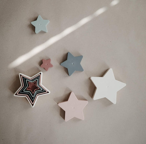 mushie Nesting Stars Toy 10pcs | Made in Denmark (Original) 10 Months+...