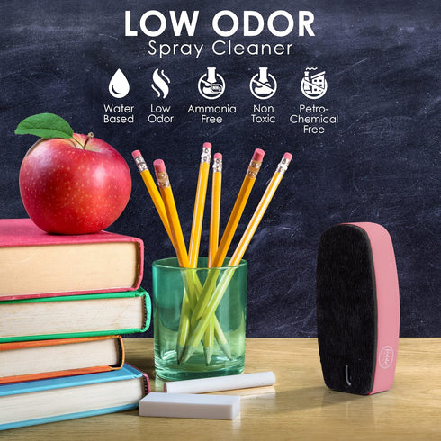 Loddie Doddie 2 in 1 Magnetic Dry Erase Eraser - White Board Cleaning Spray & Magnetic Dry Eraser - Ergonomic Whiteboard Eraser, Chalkboard Cleane...