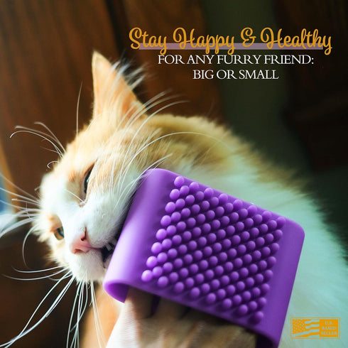 MiMu Silicone Pet Brush - Purple Deshedding Brush for Routine Deep Cleaning and Massaging Wet or Dry Dog Shedding Tool...