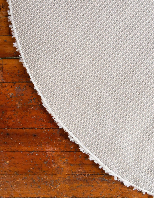 Unique Loom Davos Shag Collection Area Rug - Solid (2' Round, White/ Ivory)...
