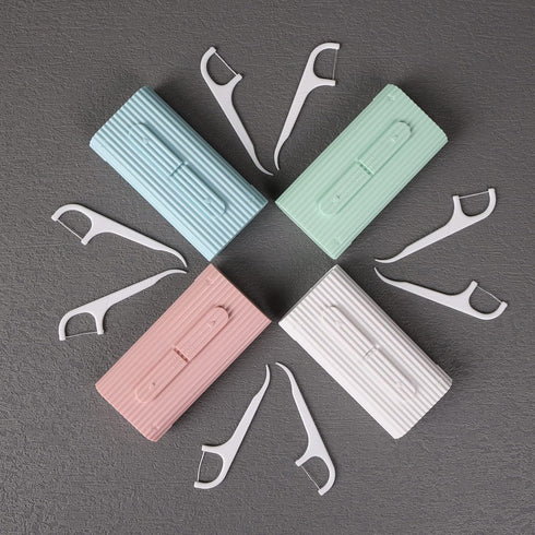 Dental Floss Portable Case, Storage 10 Picks Adult Floss in Box. The Best Tool for Cleaning Teeth and Oral Care. Portable Travel Floss is Perfect ...