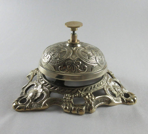 Upper Deck Ornate Solid Brass Hotel Counter Bell...