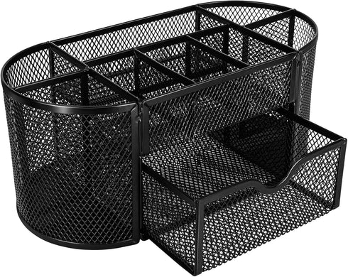 Amazon Basics Mesh Desk Office Organizer, Black, 9.25" x 4.53" x 3.94"...
