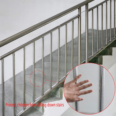 CM 3m Length Safety Rail Net Stair Banister Stair Net with Ropes for Stairs Fence Balcony Baby Bed, Protect Childs Pets Safe...