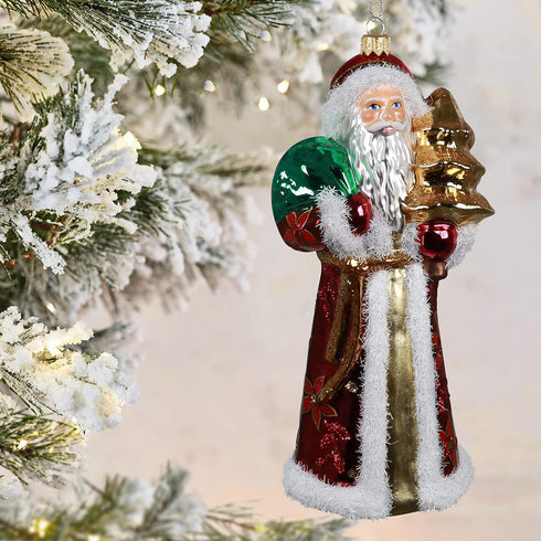 Hallmark Keepsake Christmas Ornament 2021, Sprightly Santa, Blown Glass...