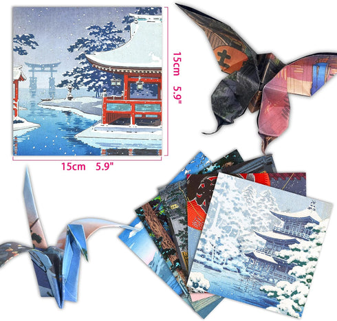 Origami Paper 6x6 Double Sided 50 Sheets 10 Colors origami kit Japanese Chiyo Square Craft Kits Easy Fold Arts Crafts DIY Handwork Beginner Buildi...