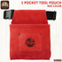 Graintex SS2516 :: One Pocket Nail & Tool Pouch Red Color Suede Leather with 2” Webbing Belt for Constructors, Electricians, Plumbers, Handymen...