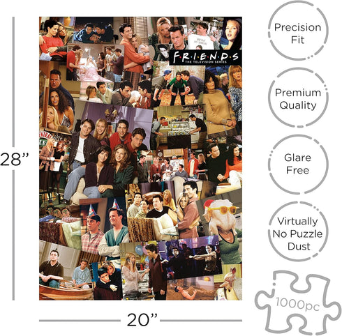 AQUARIUS Friends Collage Puzzle (1000 Piece Jigsaw Puzzle) - Officially Licensed Friends TV Show Merchandise & Collectibles - Glare Free - Precisi...