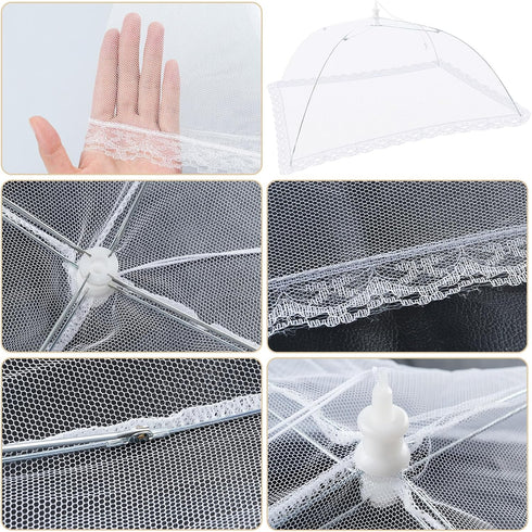 (6 Pack) ESFUN Food Net Covers for Outside, 17"x 17" Large Outdoor Food Cover Mesh Screen Tents Umbrella Fly Food Covers for Picnics, Parties, BBQ...