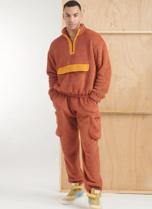 Simplicity Unisex Half Zip Sweatshirt and Pull-on Track Pants Sewing Pattern Kit, Design Code S9828, Sizes XS-S-M-L-XL-XXL, Multicolor...