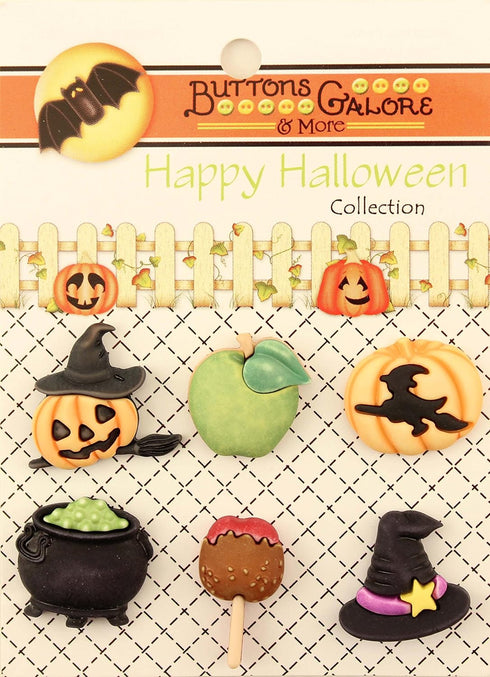 Buttons Galore Happy Halloween Buttons-Set of 6 Cards...
