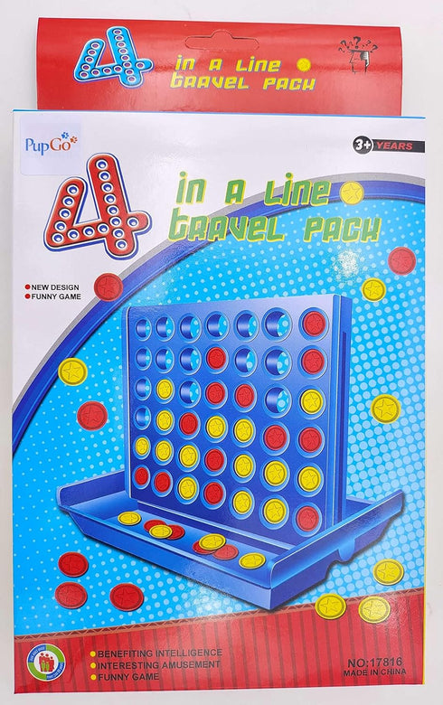 4 in a Line Game,6 Spare Discs Included, Four in a Row Line Up 4 Gaming Fun Set, Travel Portable Convenient Size, Classic Fun Educational Family G...