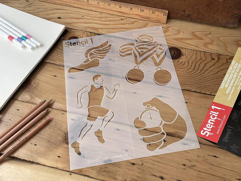 Stencil1 Track 4-Pack Stencil Set - Attractive & Durable Quality Reusable Stencils for Painting - Create Stencil Crafts and Decor - Decor on Walls...