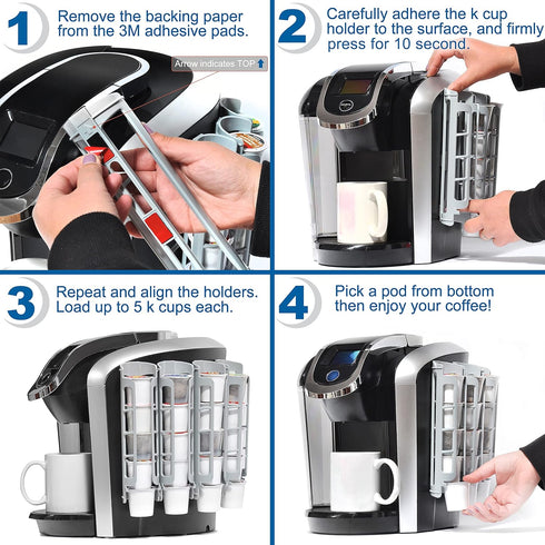 STORAGENIE Coffee Pod Holder for Keurig K-cup, Side Mount K Cup Storage, Perfect for Small Counters(Pink)...