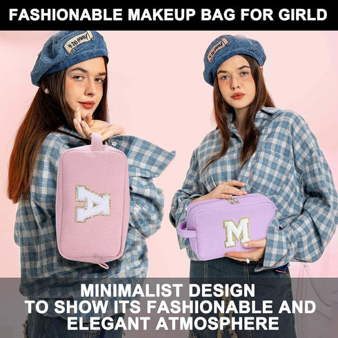 Cute Makeup Bag - Girls Make Up Bag Cosmetic Bag Teen Girl Gifts Trendy Stuff Gifts for Women Teen Girl Preppy Stuff Skincare Bag Mom Wife Teacher...