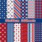 24Sheets Patriotic Pattern Paper 4th of July Double-sided Red Blue White Star Scrapbook Paper for Independence Day for Card Making Photo Album Cra...