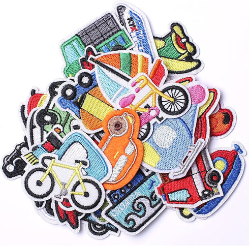 Embroidered Car Patches, Cute Car and Vehicle Iron on/Sew on Patches Applique for Clothes, Dress, Hat, Jeans, Backpacks, DIY Accessories (Pack of ...