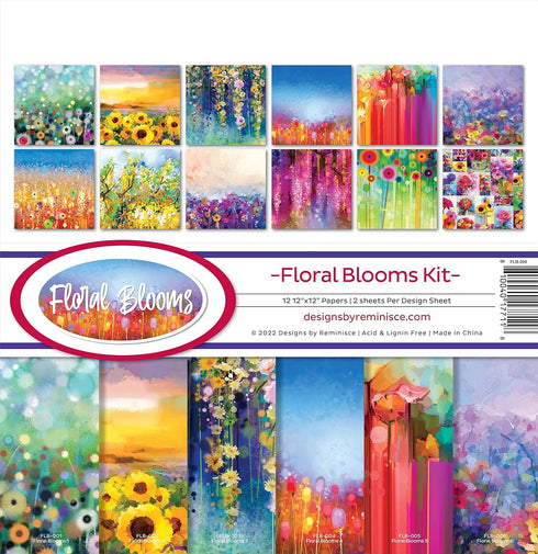 Reminisce Floral Blooms Scrapbook Collection Kit Paper Crafts, 12-x-12-Inch...