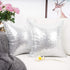 YOUR SMILE Pack of 2, New Luxury Series Silver Decorative Glitzy Sequin & Comfy Satin Solid Throw Pillow Cover Cushion Case for Wedding/Christmas,...