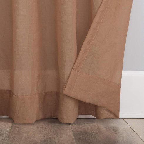 No. 918 Genevieve 2-pack 2-pack Linen Weave Sheer Semi-Sheer Grommet Curtain Panel Pair, 50" x 84", Sienna...