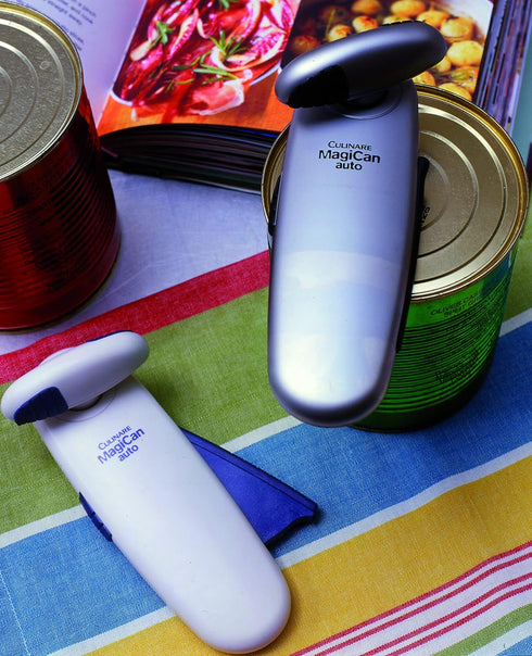 C10011 MagiCan Auto 2 Can Opener - Manual opener with a patented cutting system and a strong clamp mechanism for single-hand use, in white, 20 x 5...