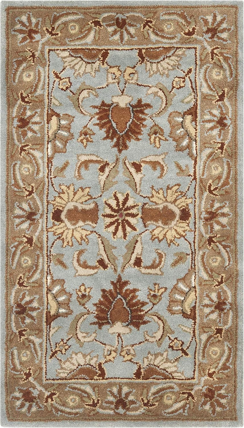 SAFAVIEH Heritage Collection Accent Rug - 2' x 3', Blue & Beige, Handmade Traditional Oriental Wool, Ideal for High Traffic Areas in Entryway, Liv...