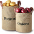 Laxinis World Lined Burlap Pantry Storage Baskets For Potatoes And Onions With Handles, Set Of 2, Decorative Rustic Farmhouse Home Décor Design, K...