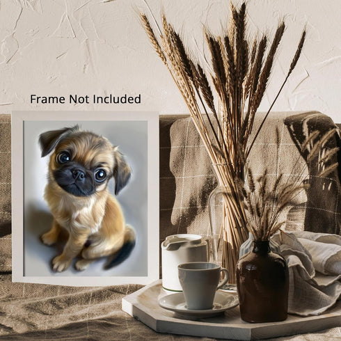 Posterizer 1 pcs-cute illustration of tiny dog-puppy 3-Kids Room Art-Art for Animal Lovers-Decor for nursery toddlers kids room- unframed wall art...