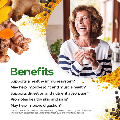 FeelGood Organic Superfoods Fortified Turmeric Powder with Curcumin and Black Pepper, 95% Curcuminoids, Immune Support, Vegan, Gluten Free, Non-GM...